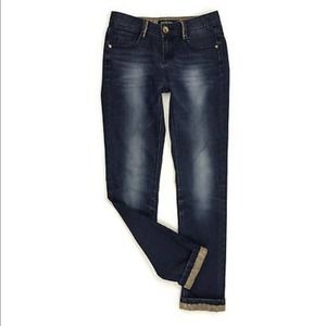 A.Yilian Skinny Fit Ankle Grazer Metallic Thread